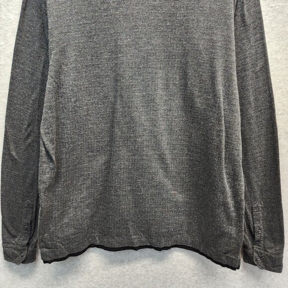 David‎ Donahue Polo Shirt Mens XL Cotton Pullover Herringbone Long Sleeve - Picture 6 of 11